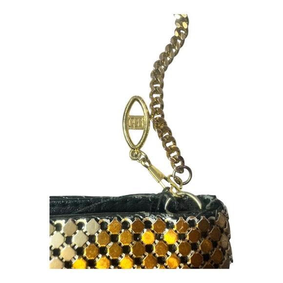 Sequin Crossbody Black/Gold/Silver with Gold Chain Strap - Picture 9 of 12